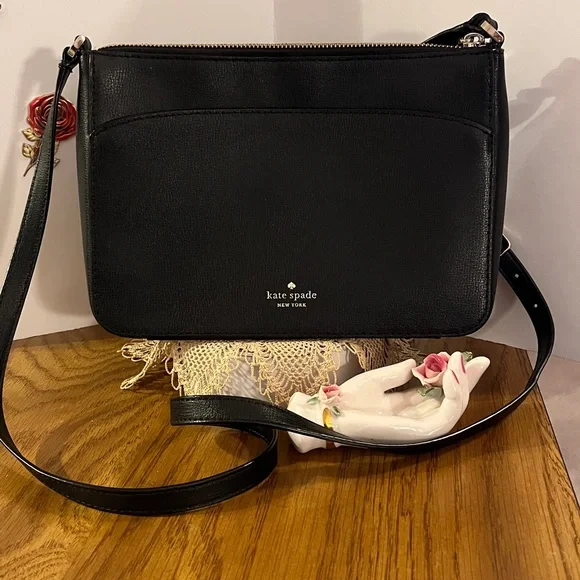Kate Spade Black Leather Crossbody - Picture 2 of 9